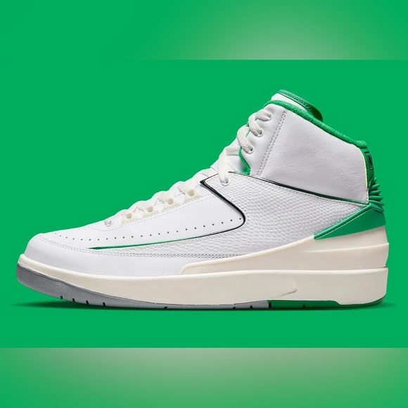 Air Jordan 2 White Sail Light Steel Grey Lucky Green DR8884-103 size 8 - 14 - Picture 5 of 9